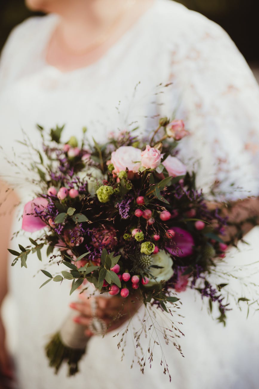 flowers in hand